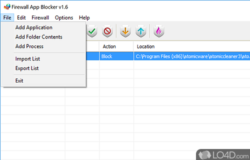 Simplify the procedure of blacklisting and whitelisting applications - Screenshot of Firewall App Blocker