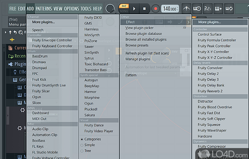Use a virtual piano and support for plugins - Screenshot of FL Studio