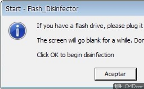 Screenshot of Flash Disinfector - User interface