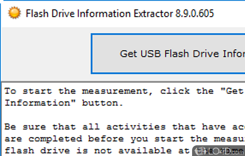 Screenshot of Flash Drive Information Extractor - Retrieve info about a connected USB flash drive