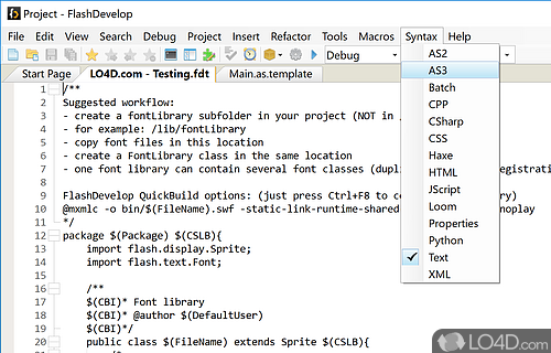 FlashDevelop screenshot