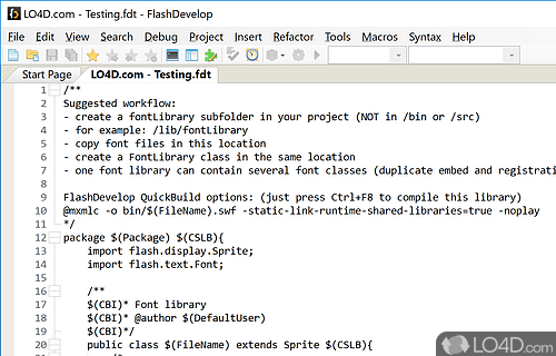 FlashDevelop Screenshot