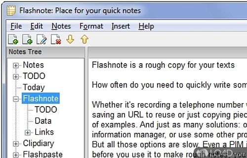 Screenshot of Flashnote - User interface