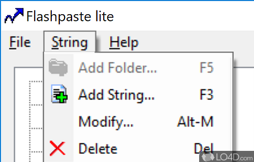 User interface - Screenshot of Flashpaste Lite