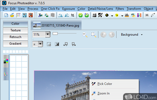 User interface - Screenshot of Focus Photoeditor