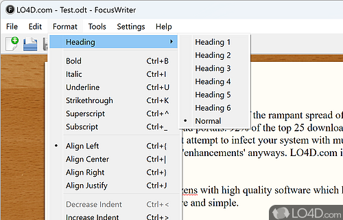 A stripped down, relaxing writing program - Screenshot of FocusWriter