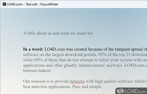 -looking app whose purpose is to help writers focus on the task at hand - Screenshot of FocusWriter