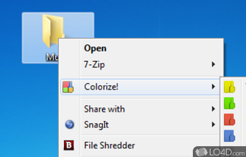 Reset to the default appearance with just one click - Screenshot of Folder Colorizer