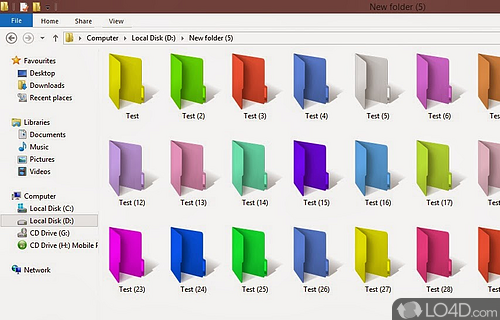 Change the colors of the folders that you using on a regular basis so that find them faster - Screenshot of Folder Colorizer