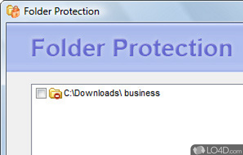 Screenshot of Folder Protection - Assign a password to every folder you want to protect