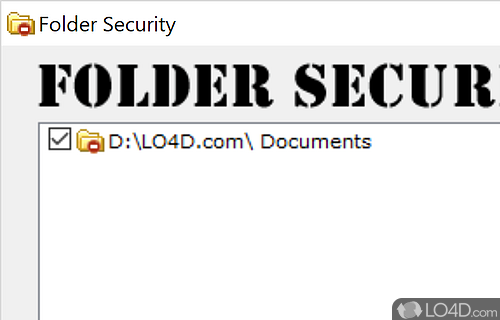 User interface - Screenshot of Folder Security