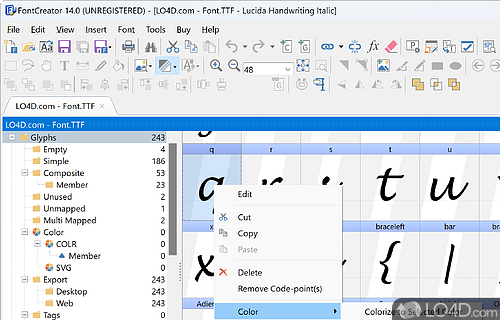 FontCreator Home Edition Screenshot