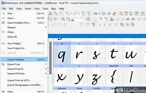 FontCreator screenshot