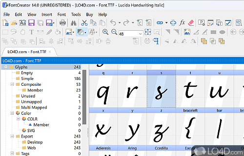 FontCreator Home Edition Screenshot