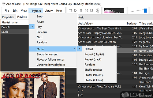 A free, light, fast audio player that focuses on functionality - Screenshot of foobar2000