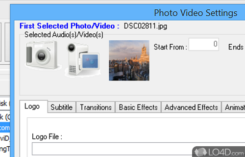 Image slideshow settings - Screenshot of Foto2Avi