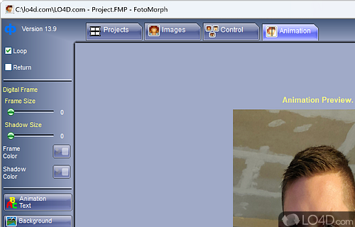 User interface - Screenshot of FotoMorph