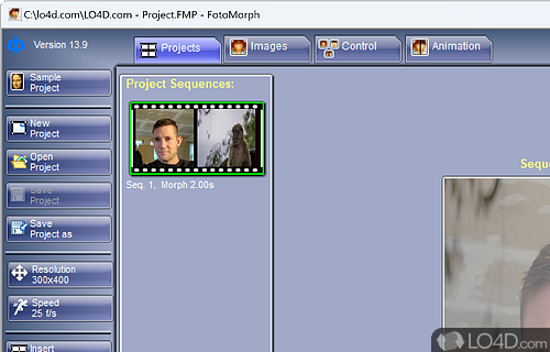 Can create transition videos from multiple photos - Screenshot of FotoMorph