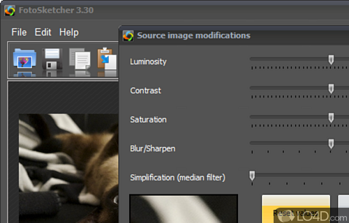 User interface - Screenshot of FotoSketcher
