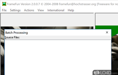 User interface - Screenshot of FrameFun