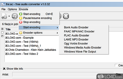 Free audio converter - Screenshot of fre:ac