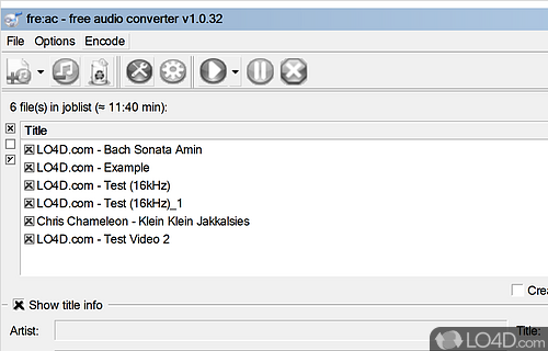 Audio ripper and converter - Screenshot of fre:ac