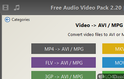 User interface - Screenshot of Pazera Free Audio Video Pack