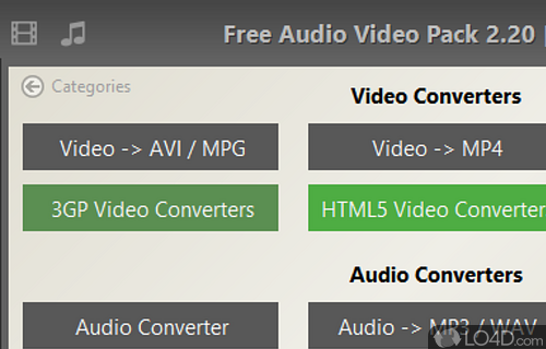 Audio and video converter - Screenshot of Pazera Free Audio Video Pack