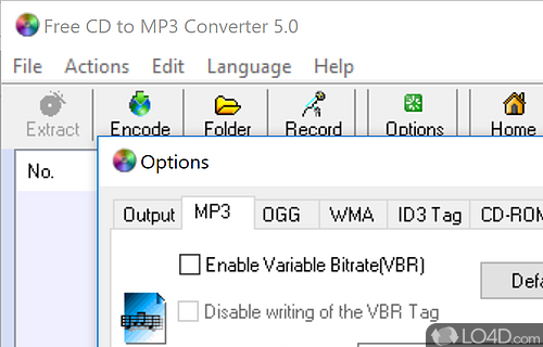 Recording mode - Screenshot of Free CD to MP3 Converter