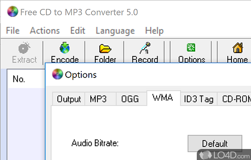 Rip audio CDs and normalize volume - Screenshot of Free CD to MP3 Converter