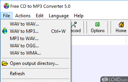 Extract audio tracks and convert to MP3 - Screenshot of Free CD to MP3 Converter