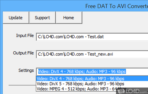 Free DAT to AVI Converter Screenshot