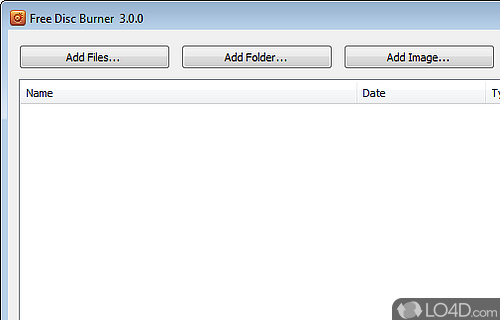 Screenshot of Free Disc Burner - A simple burning tool for CD, DVD and Blu-Ray