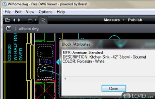 Screenshot of Brava! Free DWG Viewer - Straightforward interface