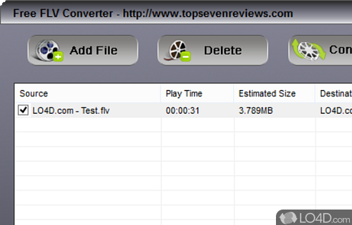 Screenshot of Free FLV to MP4 Converter - User interface
