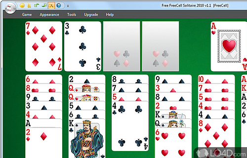 Screenshot of Free FreeCell Solitaire - User interface