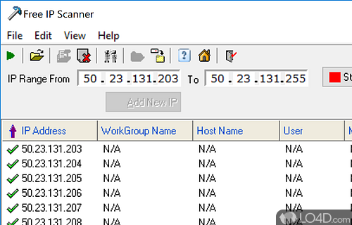 Scan every computer on network and obtain important information about each host - Screenshot of Free IP Scanner