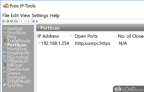 Network monitoring software package - Screenshot of Free IP Tools