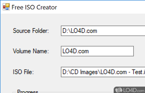 Screenshot of Free ISO Creator - Generates ISO files