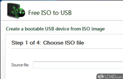 Screenshot of Free ISO to USB - User interface