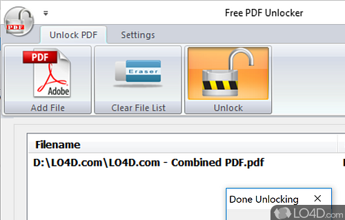 Free PDF Unlocker Screenshot