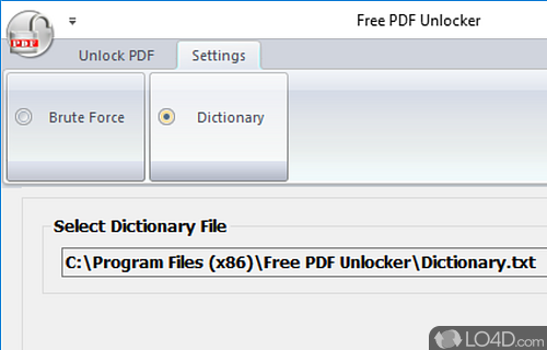 Simple and straightforward PDF decryptor - Screenshot of Free PDF Unlocker