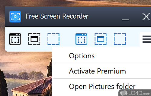 User interface - Screenshot of Free Screen Video Recorder