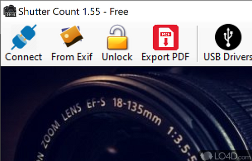 Screenshot of Free Shutter Count - Check the status of Canon EOS DSLR camera and find the shutter count number in a matter of seconds