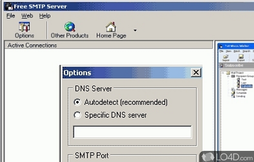 Screenshot of Free SMTP Server - Send email messages directly from computer by setting up an SMTP server on computer
