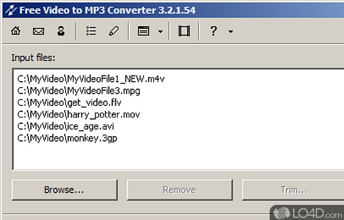 Screenshot of Free Video to MP3 Converter - Extract audio from videos and save it as MP3