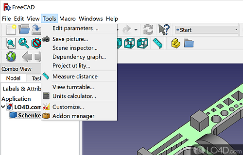 Mechanical engineering product design - Screenshot of FreeCAD