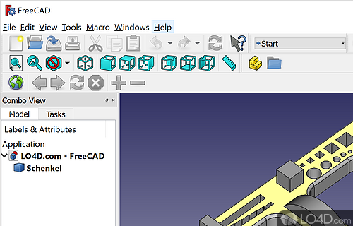 Graphics editor that comes packed with many dedicated parameters for helping you create 2D - Screenshot of FreeCAD