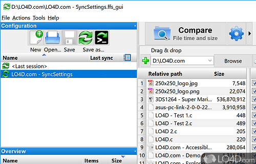 Compare two different folders, display the differences between them - Screenshot of FreeFileSync