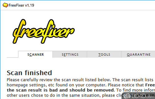 Scans, but lets you decide what to delete - Screenshot of FreeFixer